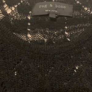 Rag & Bone Black Pointelle Sweater Small